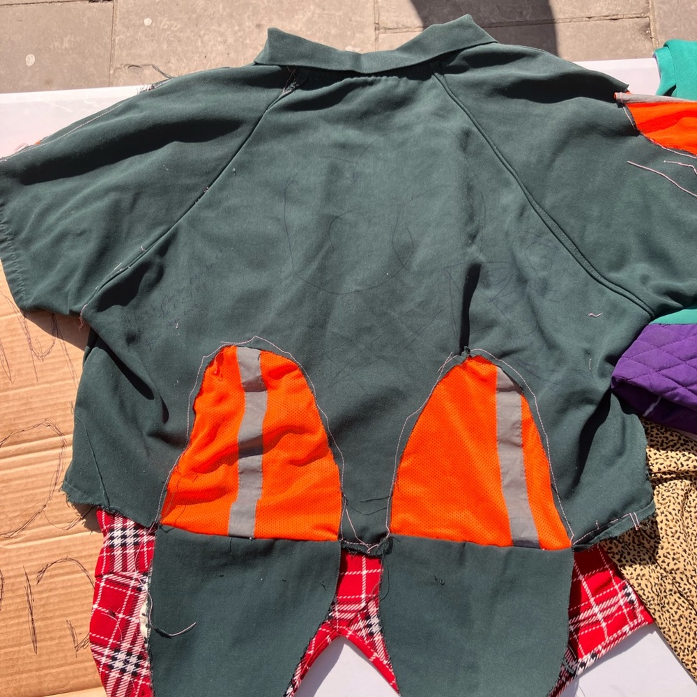 Green and Orange Patchwork Jacket